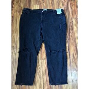 Abercrombie & Fitch The 90’s Straight Ultra High Rise Black Size 37/24s NWT